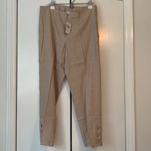 Tan, cream J. Jill stretch linen capris, size Medium, NWT.
